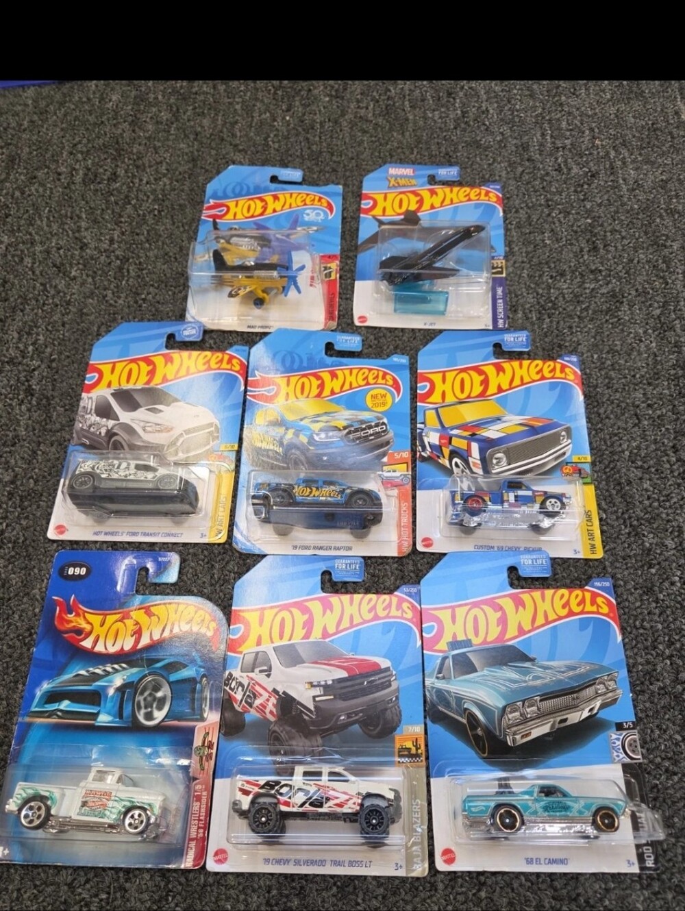 Kids Toy Car Pack - Assorted Blue and Yellow Vehicles 8 Cars